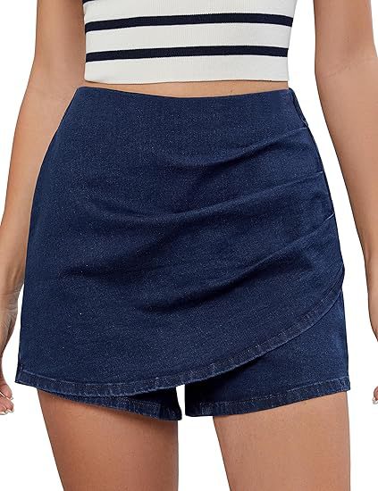 Stylish High-waisted Stretch Denim Shorts