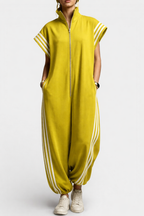 Women's Stylish Sleeveless Zip Neck Jumpsuit for Effortless Modern Elegance