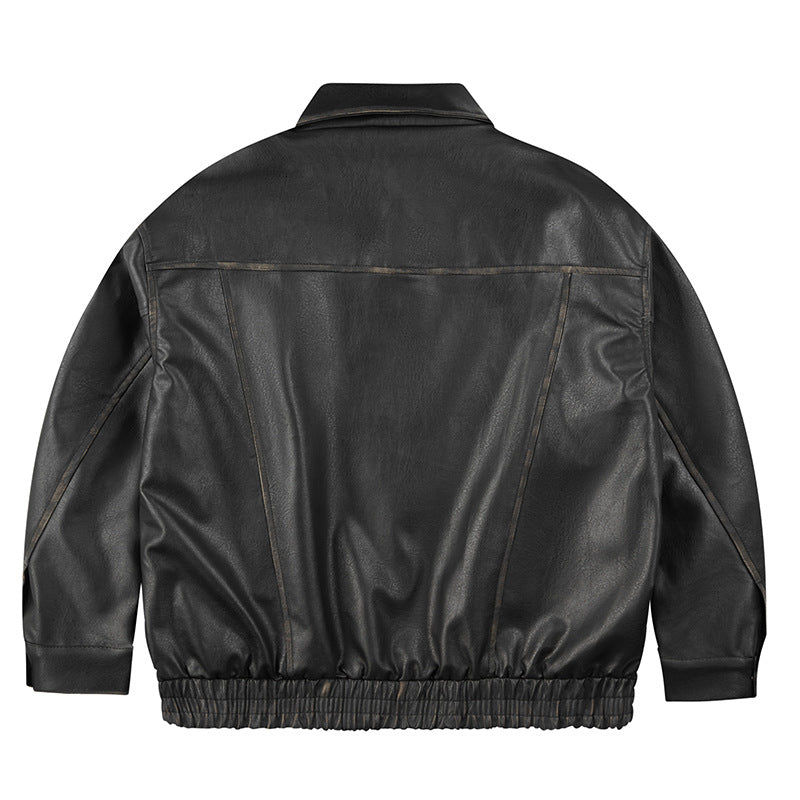 Retro Leather Clothing For Men And Women Loose