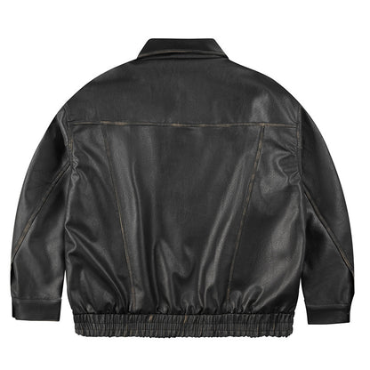 Retro Leather Clothing For Men And Women Loose