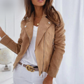 Asymmetrical Zip Women's Moto Jacket with Lapel Collar