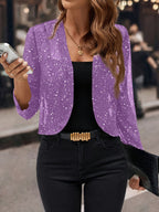 Women's Sequin Cardigan Jacket for Effortless Glamour