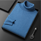 Men's Classic Ribbed Turtleneck Jumper for Smart Casual Wear