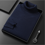 Men's Classic Ribbed Turtleneck Jumper for Smart Casual Wear
