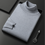 Men's Classic Ribbed Turtleneck Jumper for Smart Casual Wear