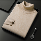 Men's Classic Ribbed Turtleneck Jumper for Smart Casual Wear