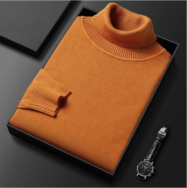 Men's Classic Ribbed Turtleneck Jumper for Smart Casual Wear