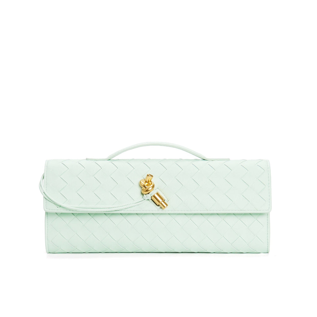 Two Way Woven Flap Clutch Shoulder Bag