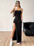 Sleek Black Bodycon Cami Dress