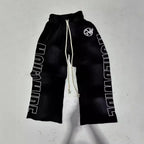 Womens All-Match Casual Loose Drawstring Pants With Letter Print