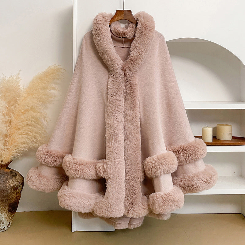 Knitted Shawl Cardigan Cape Coat for Women