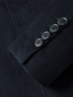 Men's Classic Button-Front Overcoat with Notched Collar and Side Pockets