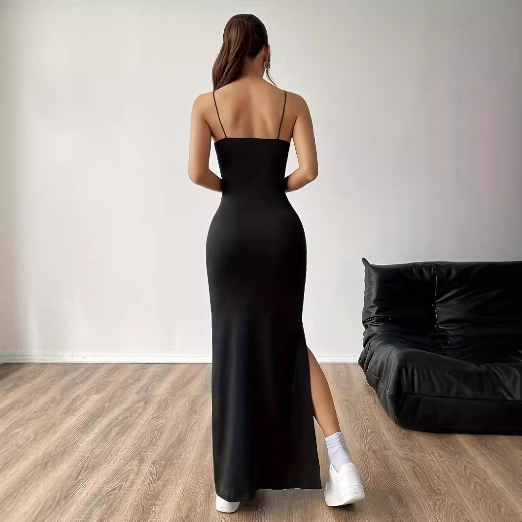 Sleek Black Bodycon Cami Dress