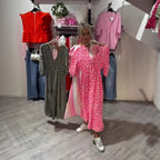 Women's printed V-neck dresses