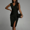 Slim High Waist Slit Dress