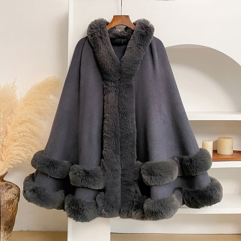 Knitted Shawl Cardigan Cape Coat for Women