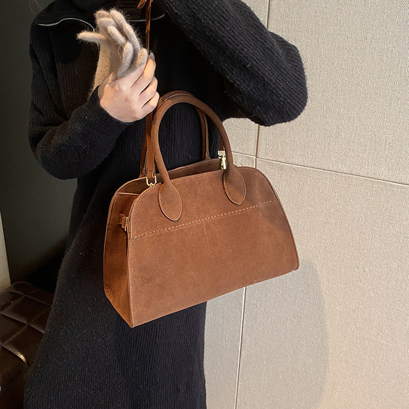 Retro Side-Buckle Top Handle Tote Bag