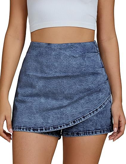 Stylish High-waisted Stretch Denim Shorts
