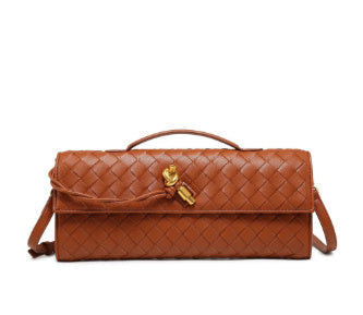 Two Way Woven Flap Clutch Shoulder Bag