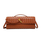 Two Way Woven Flap Clutch Shoulder Bag