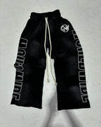 Womens All-Match Casual Loose Drawstring Pants With Letter Print