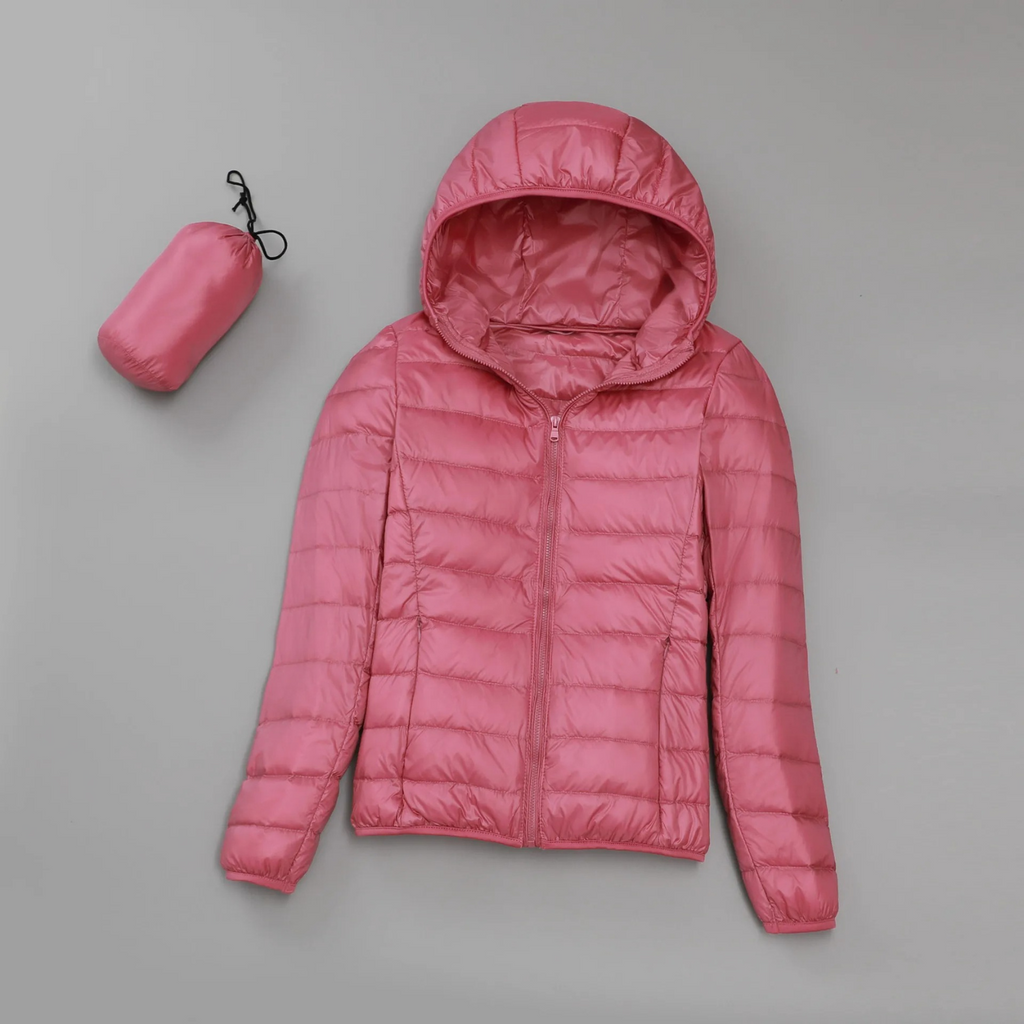 Lightweight Packable Hooded Puffer Jacket for Women Ideal for Travel and Everyday Use