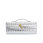 Two Way Woven Flap Clutch Shoulder Bag