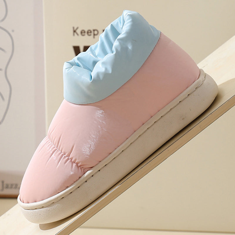 Down Cloth Home Slippers Winter Thickened Warm Cotton Shoes With Back Heel Couple Garden Outdoor Indoor Floor House Shoes Women