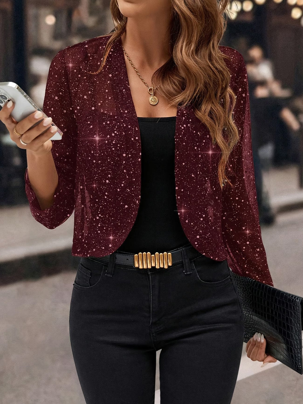 Women's Sequin Cardigan Jacket for Effortless Glamour