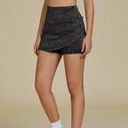 Stylish High-waisted Stretch Denim Shorts