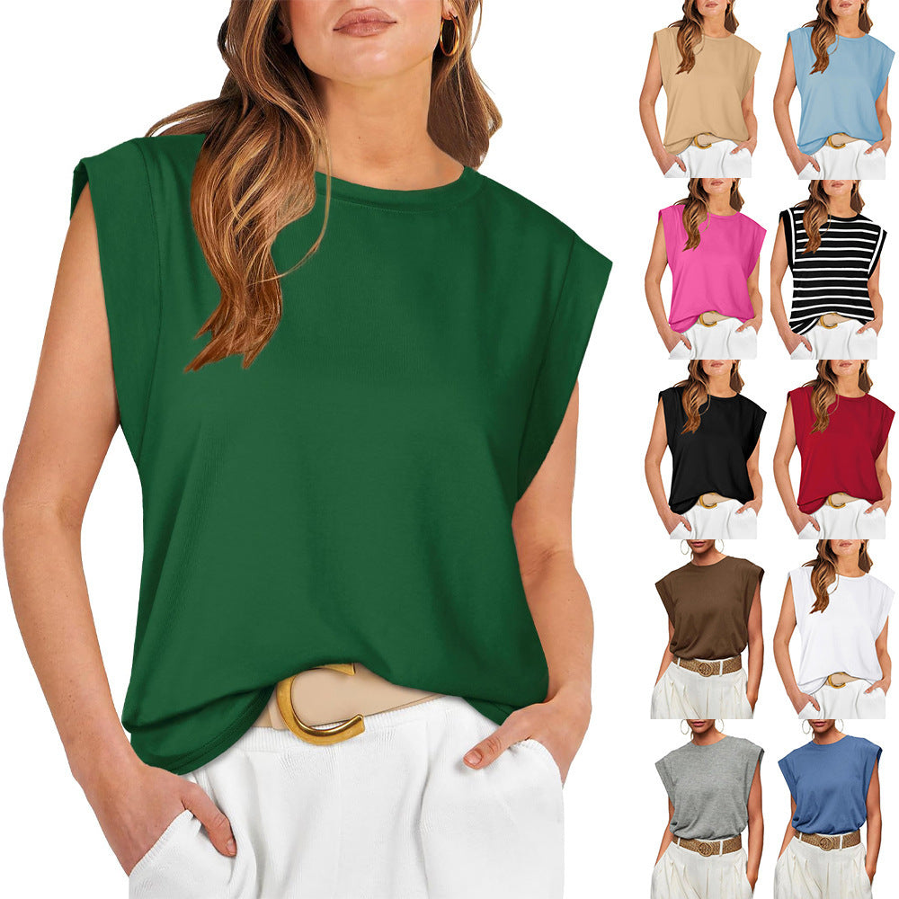 Women's Basic Fashion Casual Vest T-Shirt