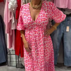 Women's printed V-neck dresses