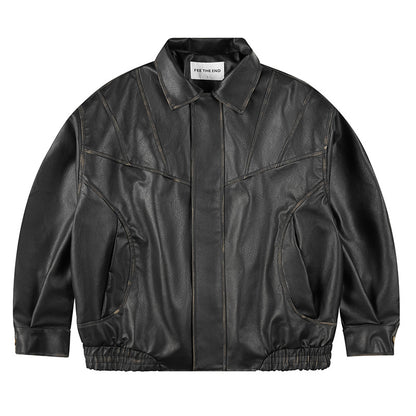 Retro Leather Clothing For Men And Women Loose
