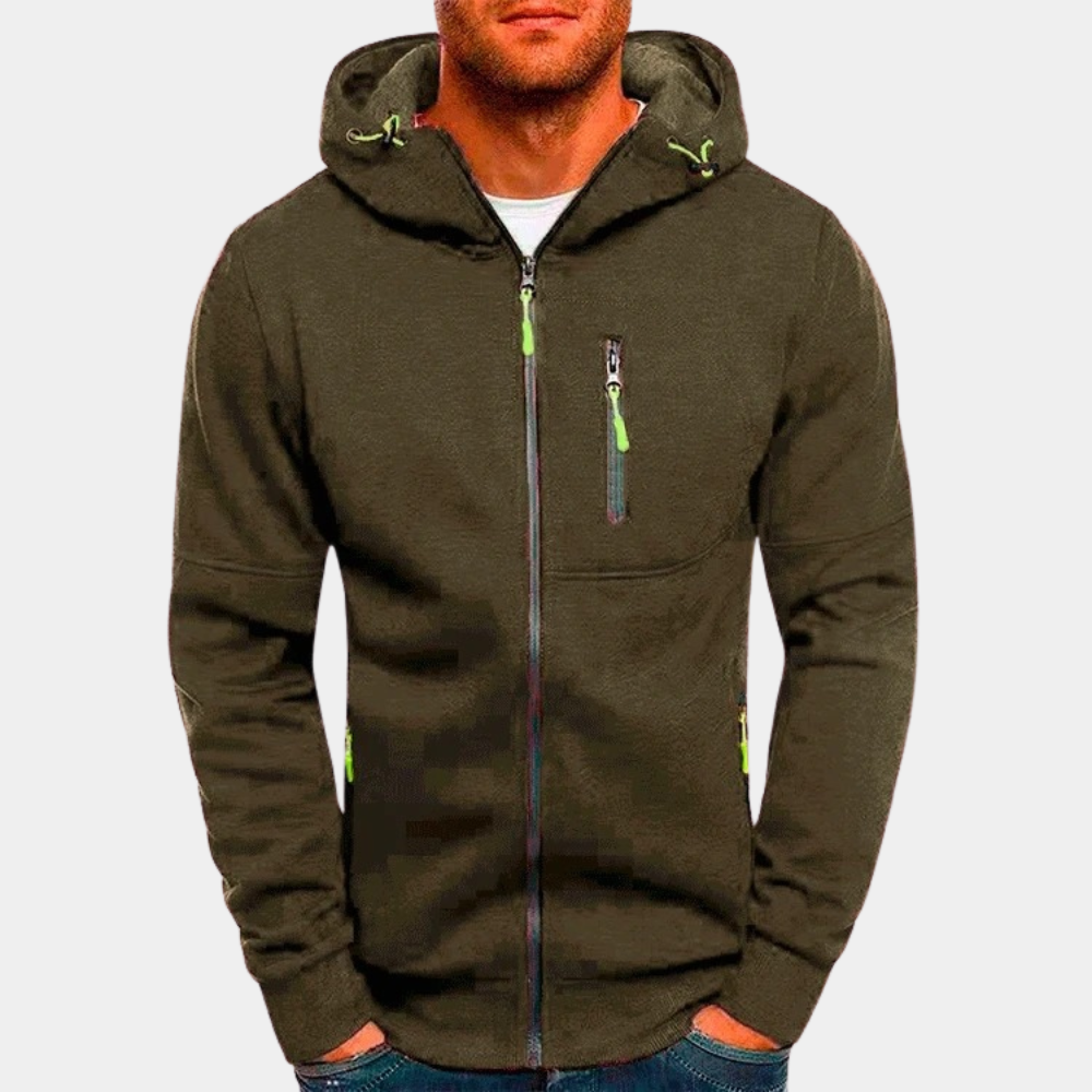 Casual Zippered Hoodie for Men