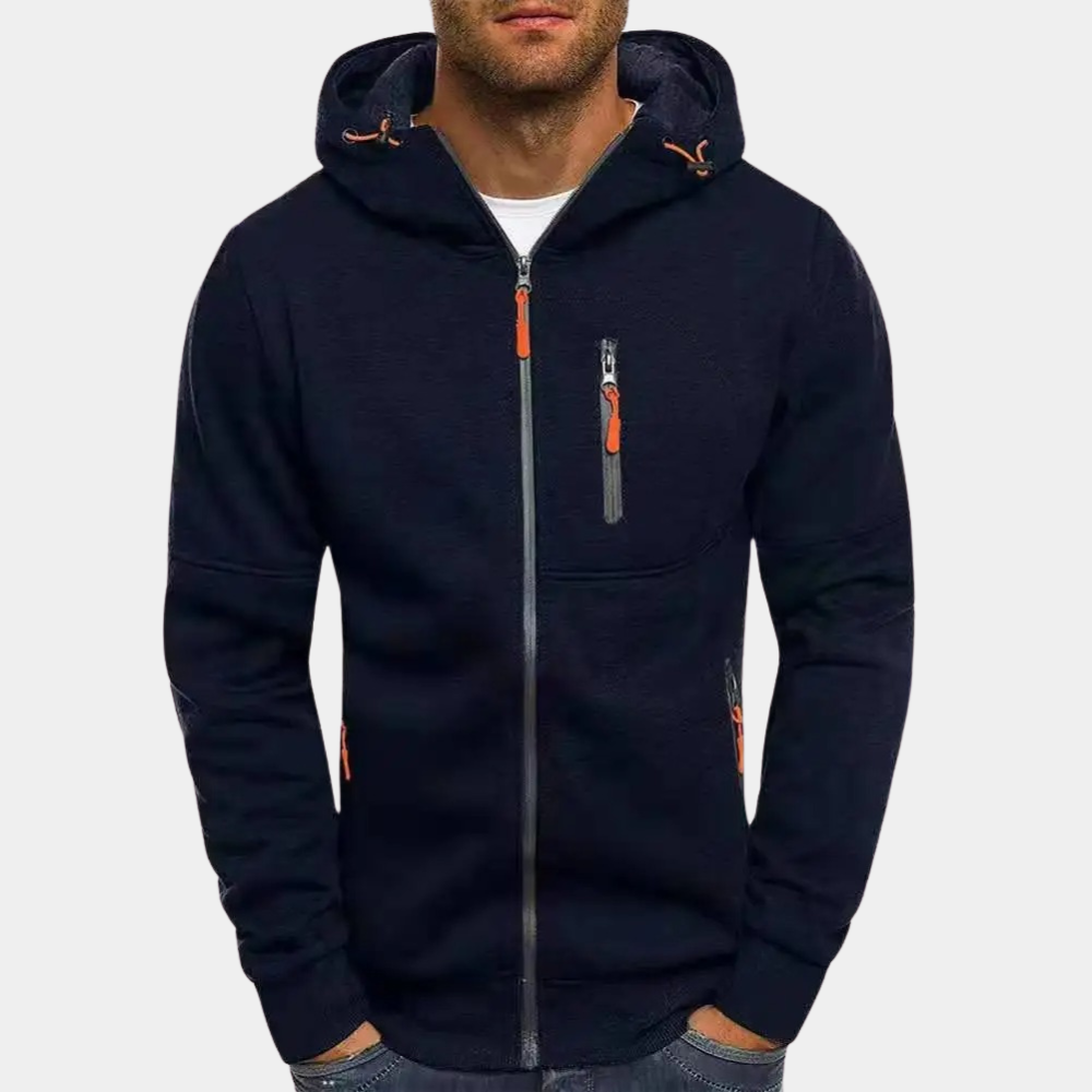 Casual Zippered Hoodie for Men