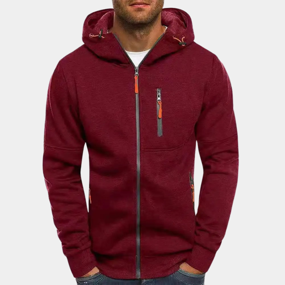Casual Zippered Hoodie for Men