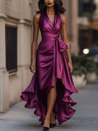 Women's Elegant Halterneck Maxi Dress for Effortless Style