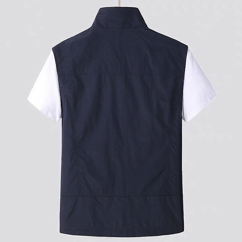Men's Quick-Drying Breathable Vest with Secure Zipper Pockets
