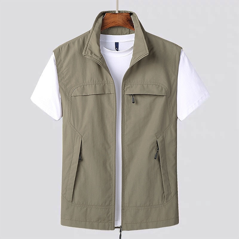 Men's Quick-Drying Breathable Vest with Secure Zipper Pockets