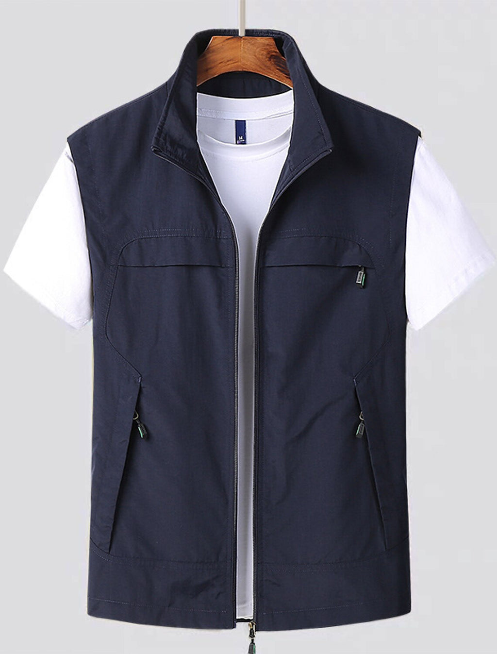 Men's Quick-Drying Breathable Vest with Secure Zipper Pockets