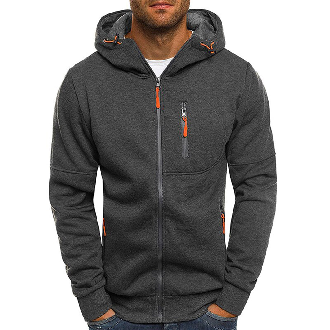 Casual Zippered Hoodie for Men