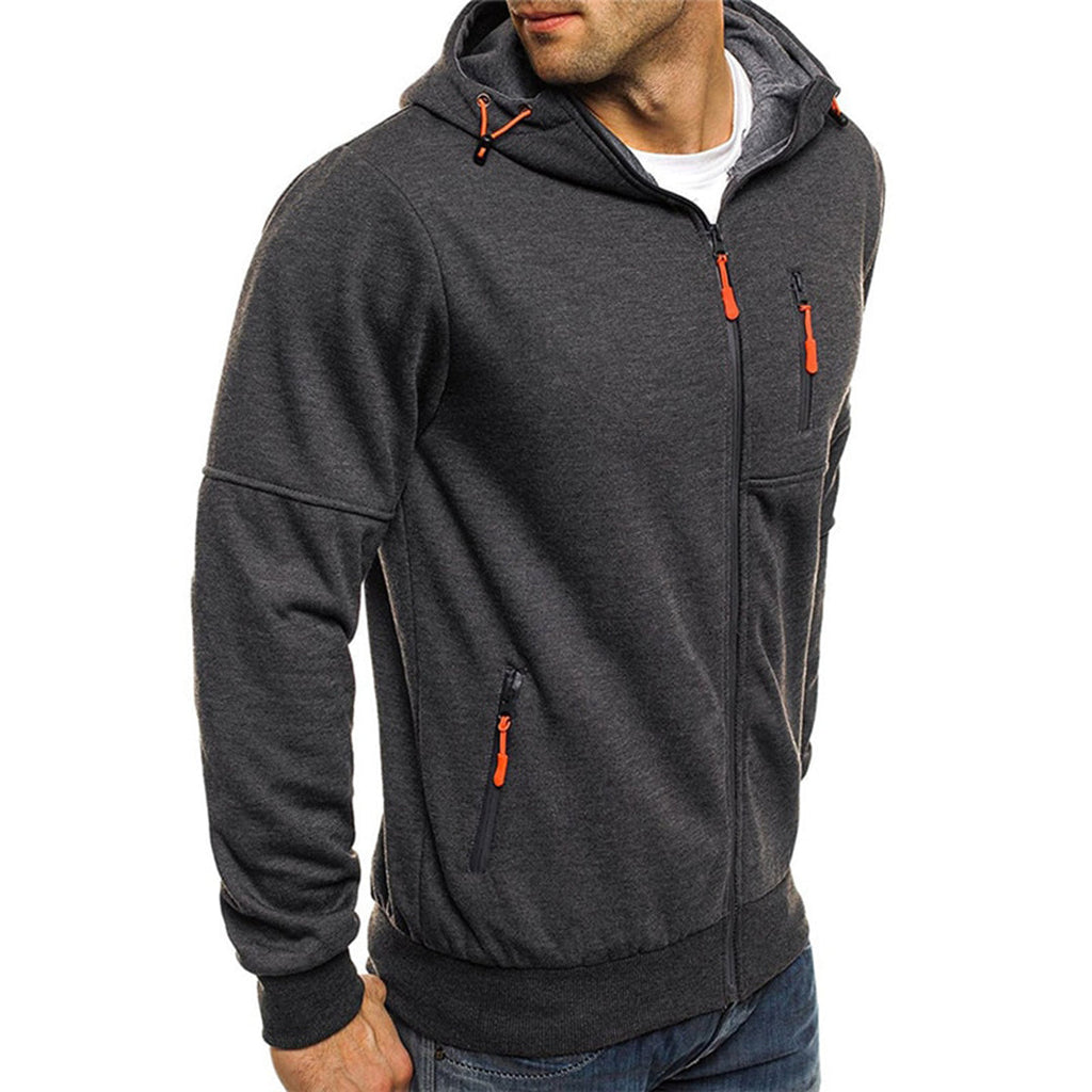 Casual Zippered Hoodie for Men