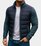 Sporty Men's Jacket with Quilted Front and Flexible Sleeves