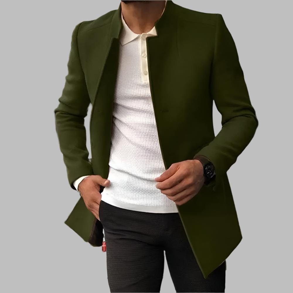 Tailored Men's Notched Lapel Single-Breasted Blazer for Office and Smart Casual Wear