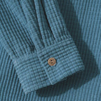 Hooded Overshirt for Men with Button Placket and Chest Pocket
