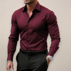Men's Dress Shirt with Long Sleeves and Button Front