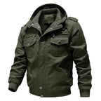 Men's Sherpa-Lined Hooded Field Jacket with Multiple Cargo Pockets