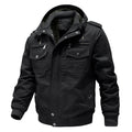 Men's Sherpa-Lined Hooded Field Jacket with Multiple Cargo Pockets