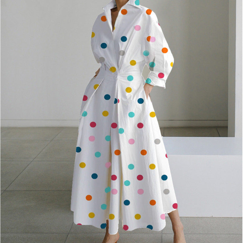 Women's Elegant Front Wrap Collared Maxi Dress for Timeless Sophistication