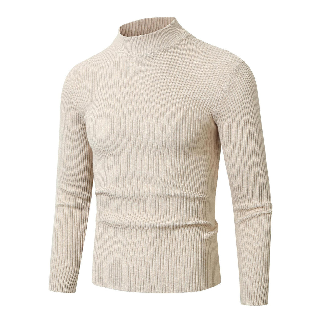 Men's Slim Fit Ribbed Turtleneck Sweater Long Sleeve for Casual and Office Wear